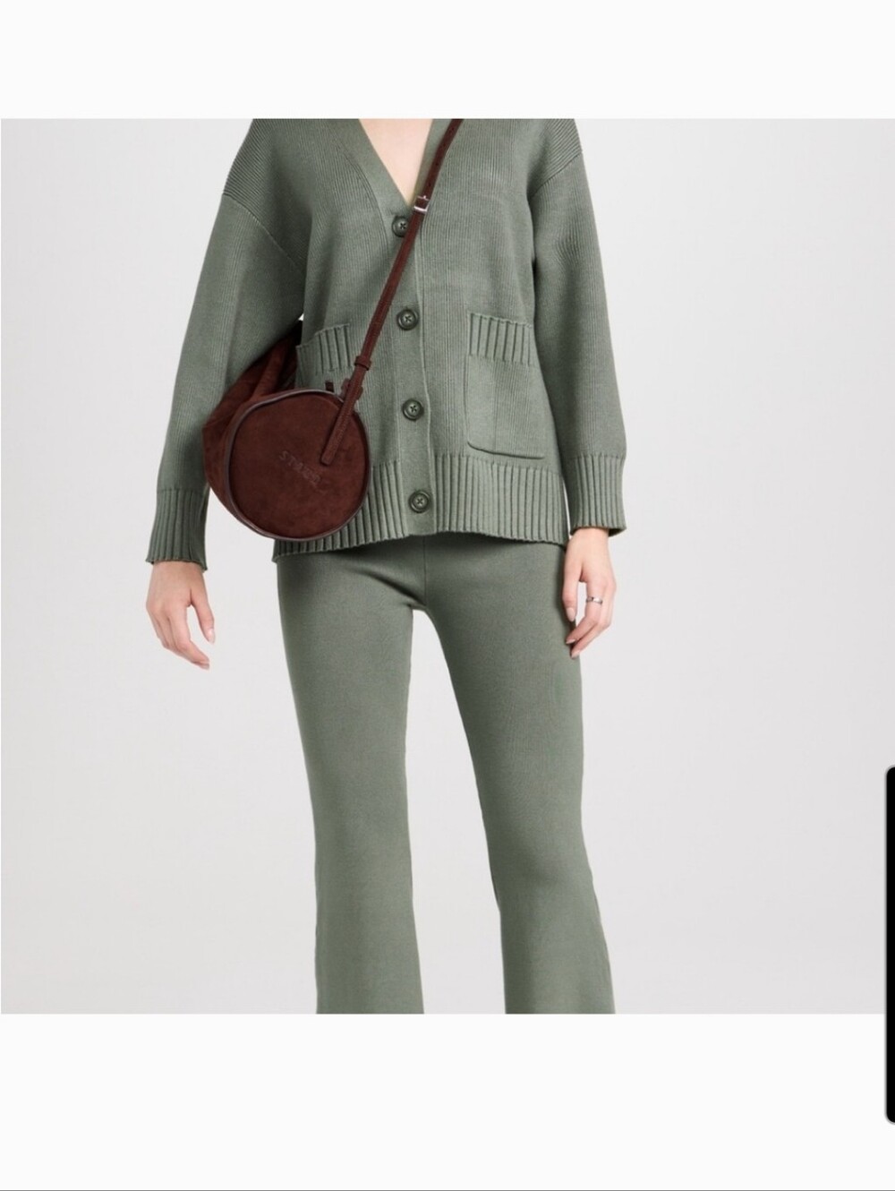 Splendid Ribbed Button-Front Cardigan with Patch Pockets